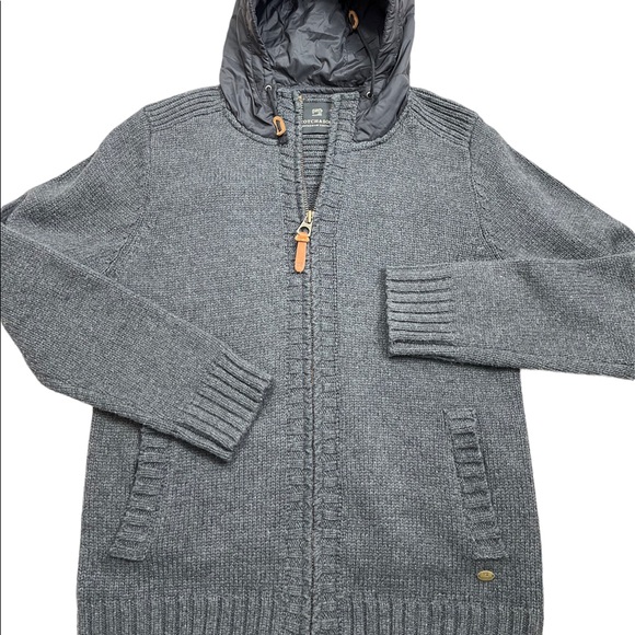 Scotch & Soda Other - Scotch & Soda gray woolen zip up hoodie mens size L, EUC, insulated hood